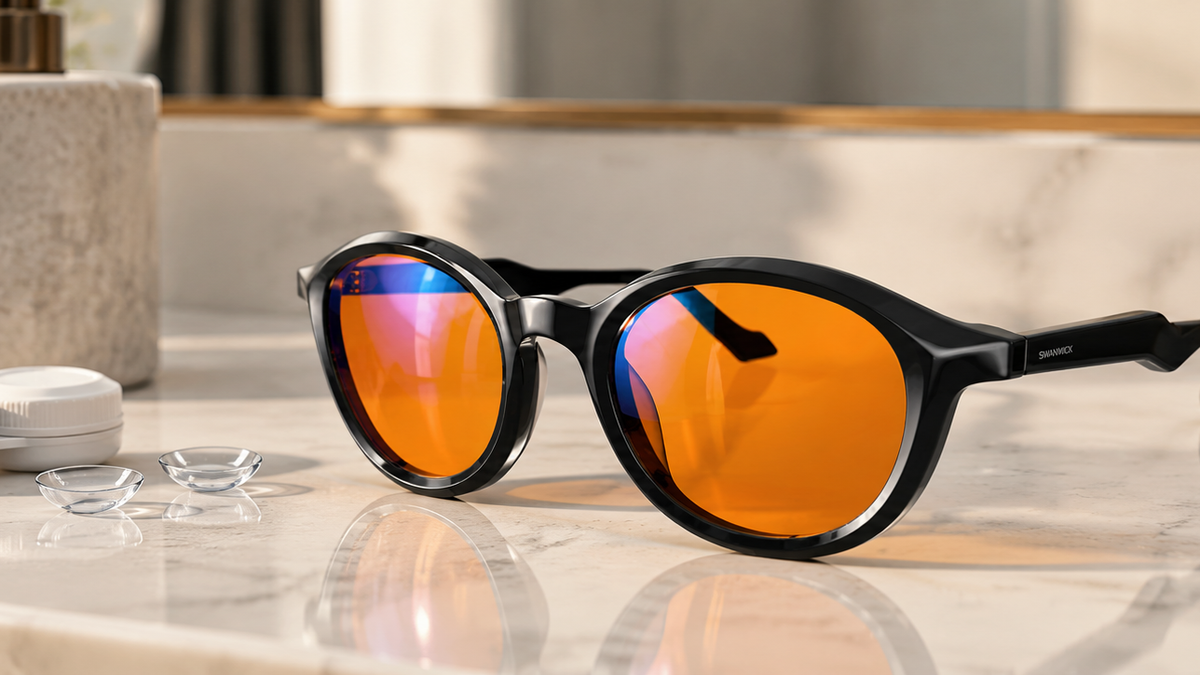 Can you wear blue light glasses with contacts