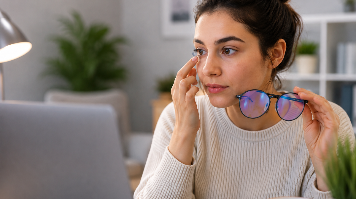 Can you wear blue light glasses with contacts