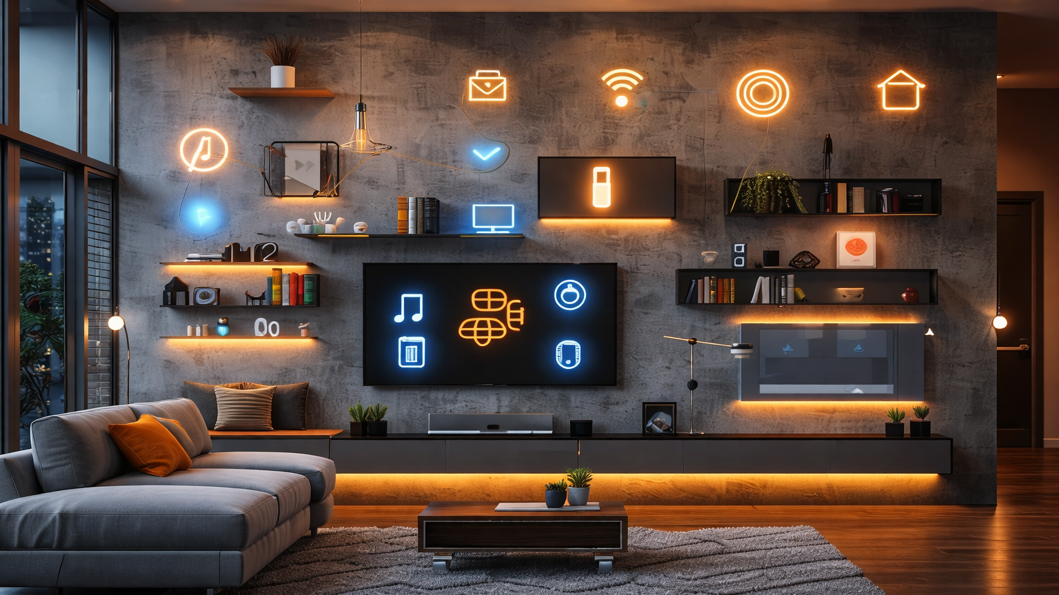 Modern blue light smart home