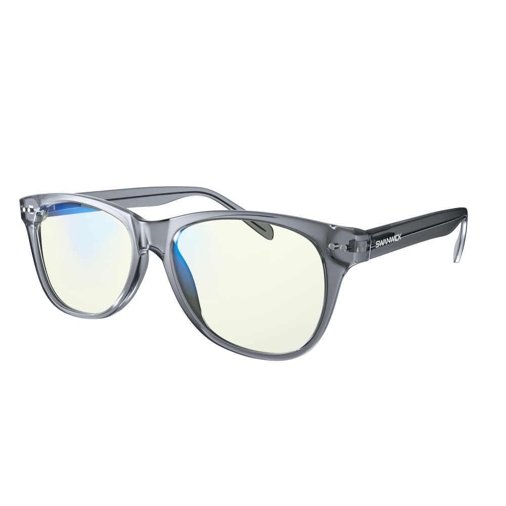 Kids Crystal Day Swannies - Clear Blue Light Glasses - Smoky Quartz