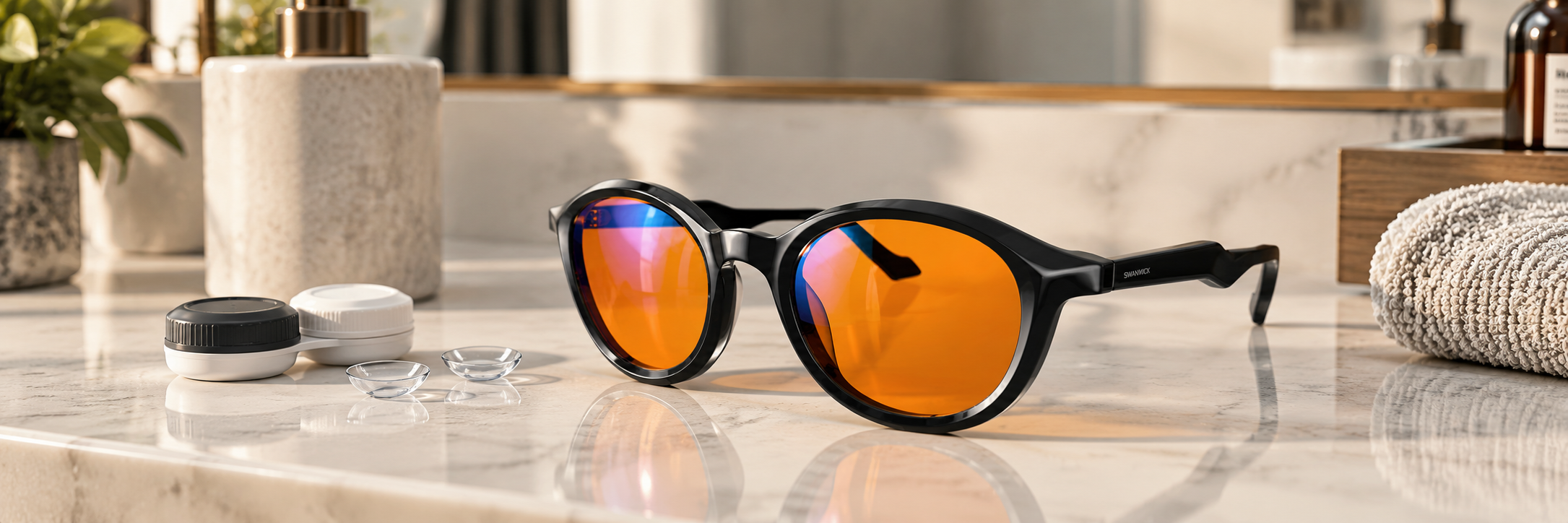 Can you wear blue light glasses with contacts