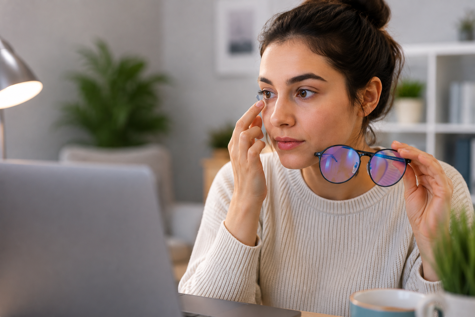 Can you wear blue light glasses with contacts
