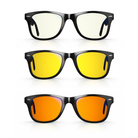 Bundle of Swannies blue light blocking glasses in black wayfarer frame for better focus, relaxation, and sleep