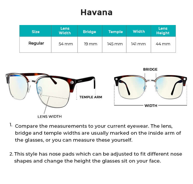 Havana DAY Size Guide MOBILE