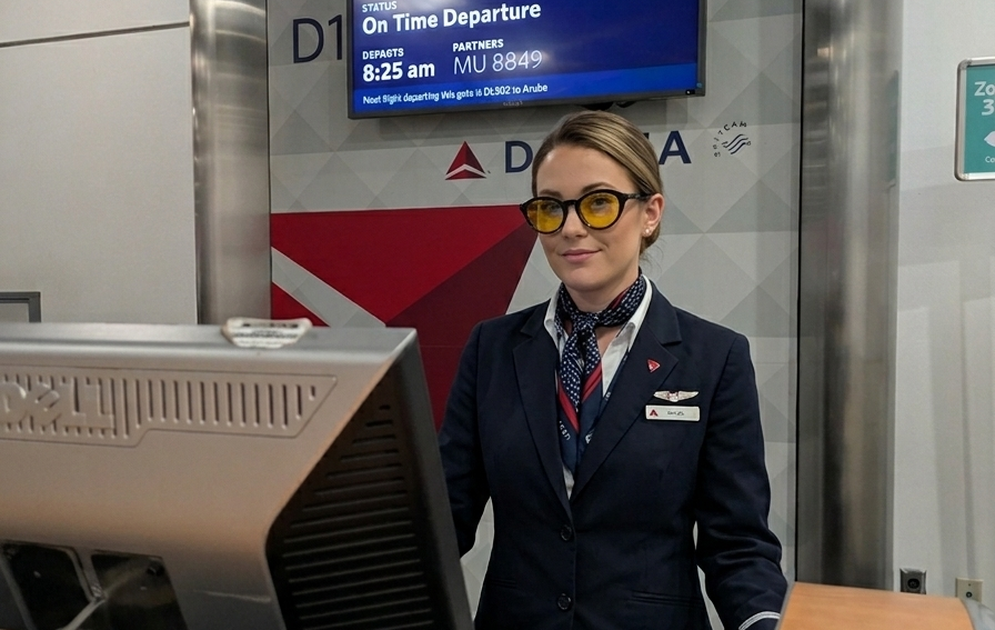 airport gate agent in monroe relax