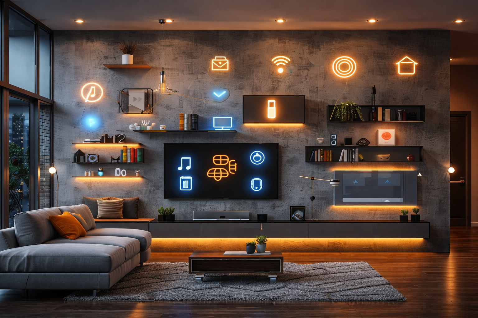 Modern blue light smart home