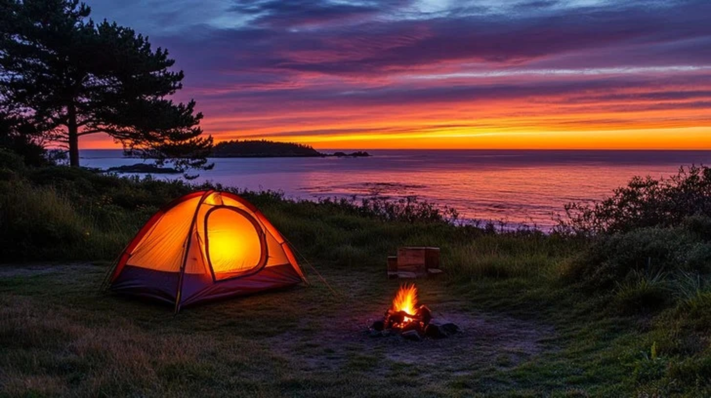 History of blue light, sunset view