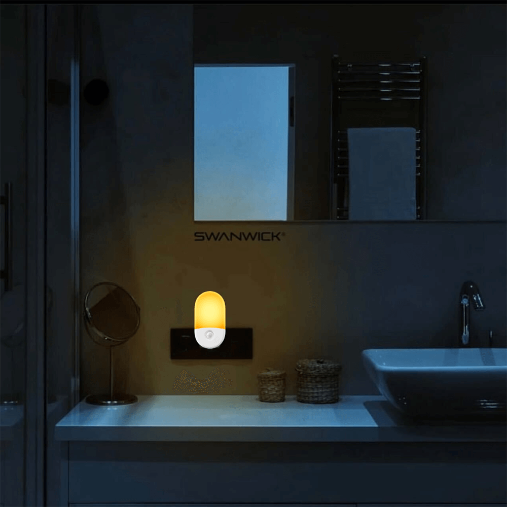 Swanwick Anti Blue LED Night Light Motion Sensor Amber Bathroom