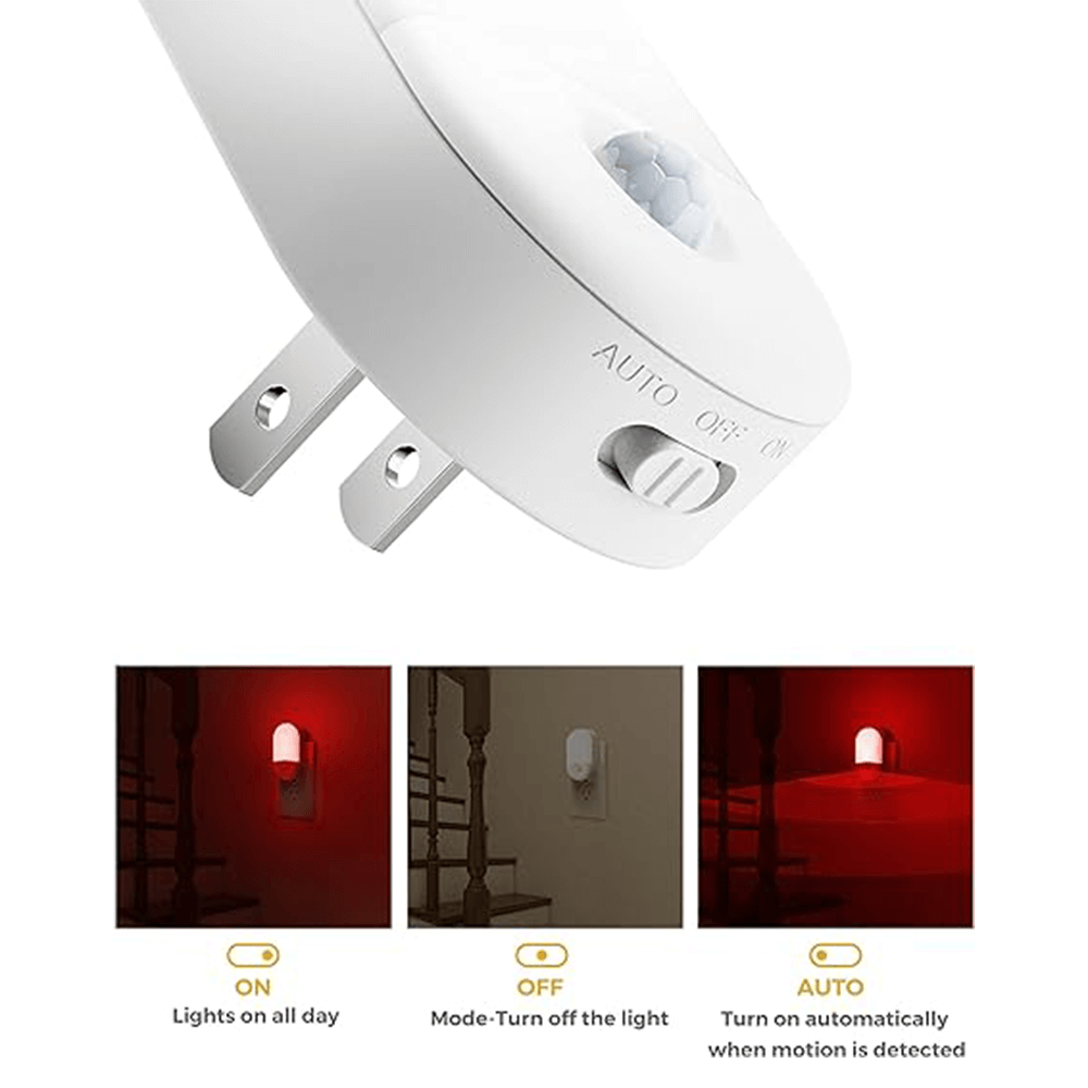 Motion Sensor Red Color Types Of Sensors Night Light 5 SMD 6500K Color Changing Dimmable