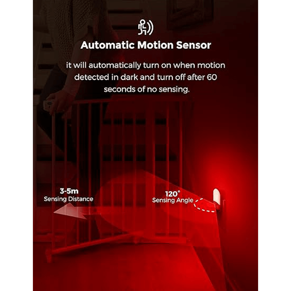 Swanwick Anti-Blue LED Night Light Motion Sensor Red Infographics