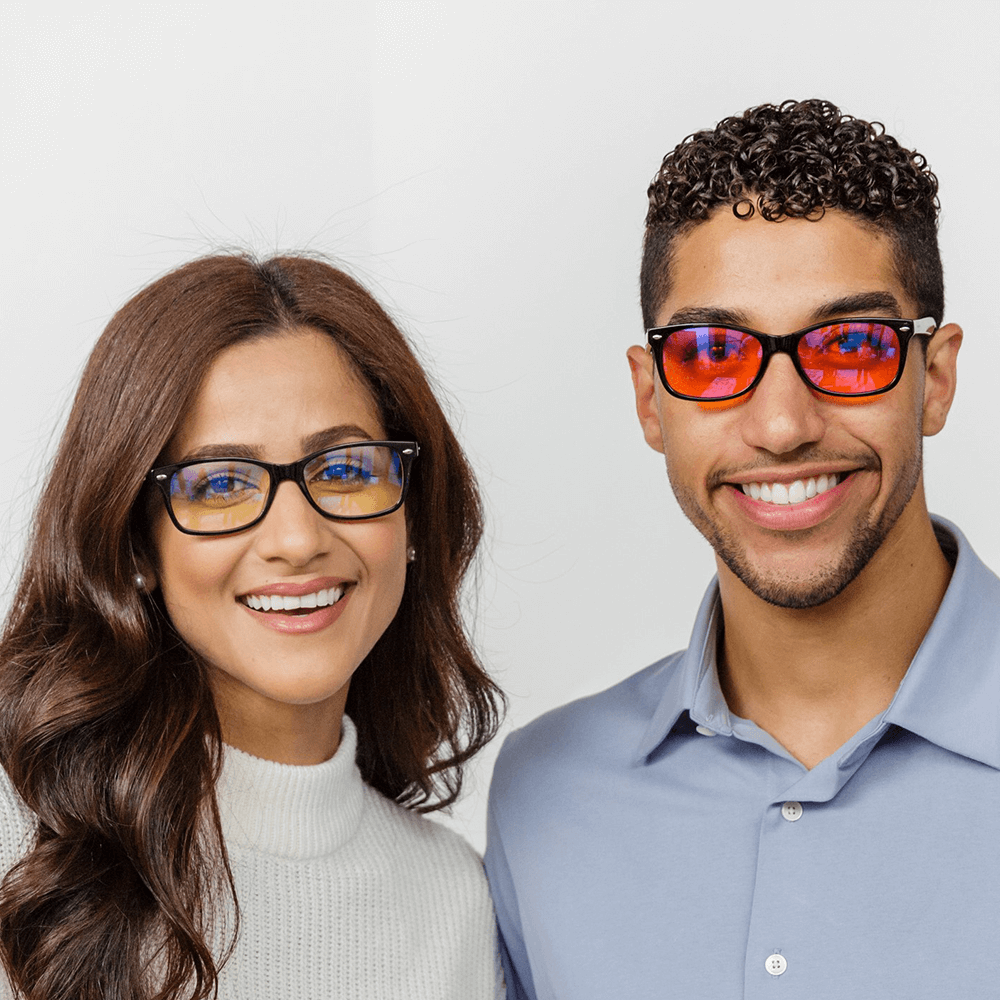 Swanwick Man and woman wearing Day and Night Classic Black Swannies