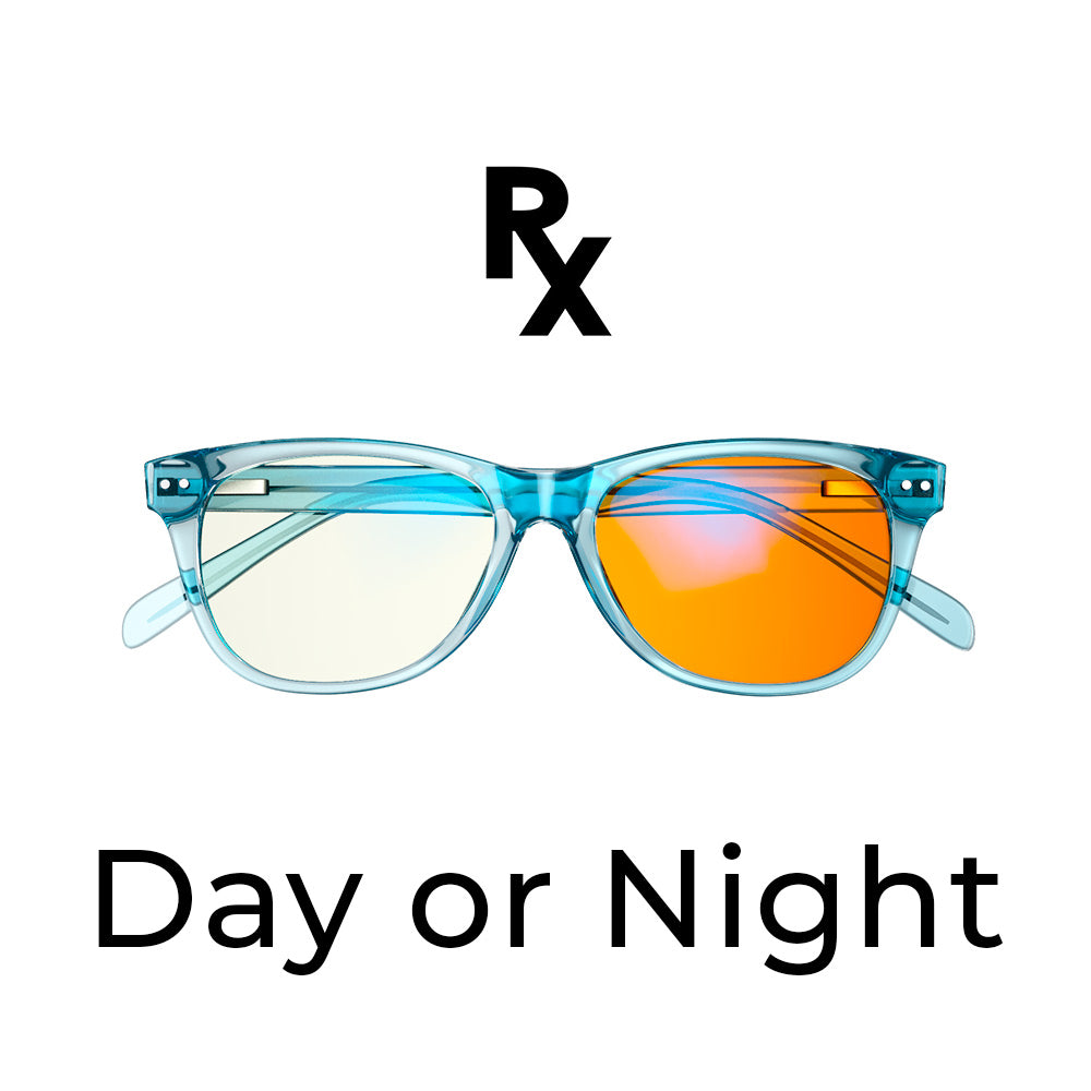 Kids Crystal Prescription Day and Night Swannies Blue Light Blocking Glasses - Aquamarine