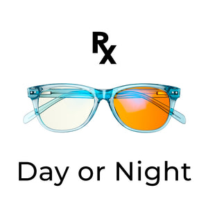 Kids Crystal Prescription Day and Night Swannies Blue Light Blocking Glasses - Aquamarine