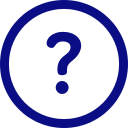 Blue circle with a question mark inside