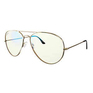 Aviator Day Swannies - Clear Blue Light Glasses - Gold