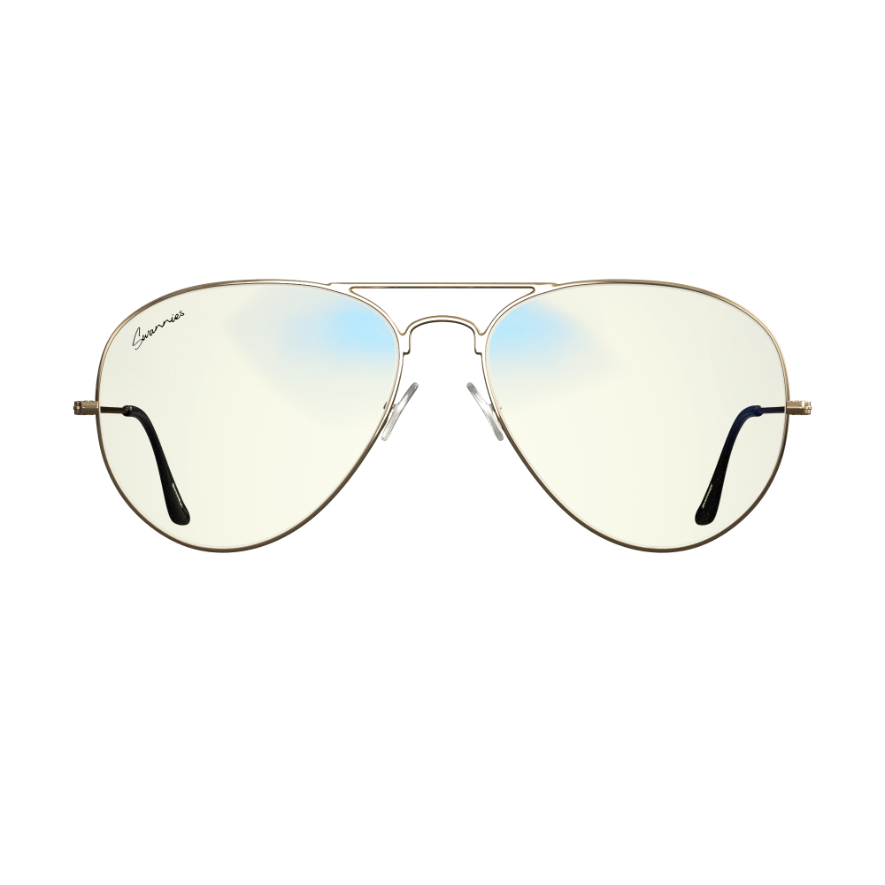 Aviator Day Swannies - Blue Light Glasses - Gold
