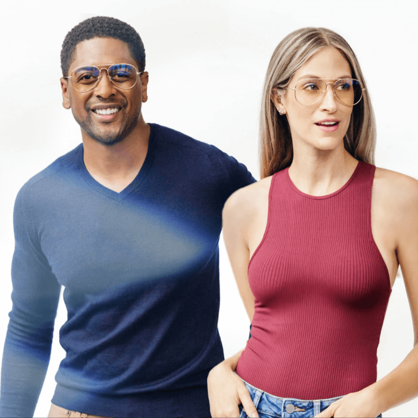 Aviator Day Swannies - Clear Blue Light Glasses - Gold