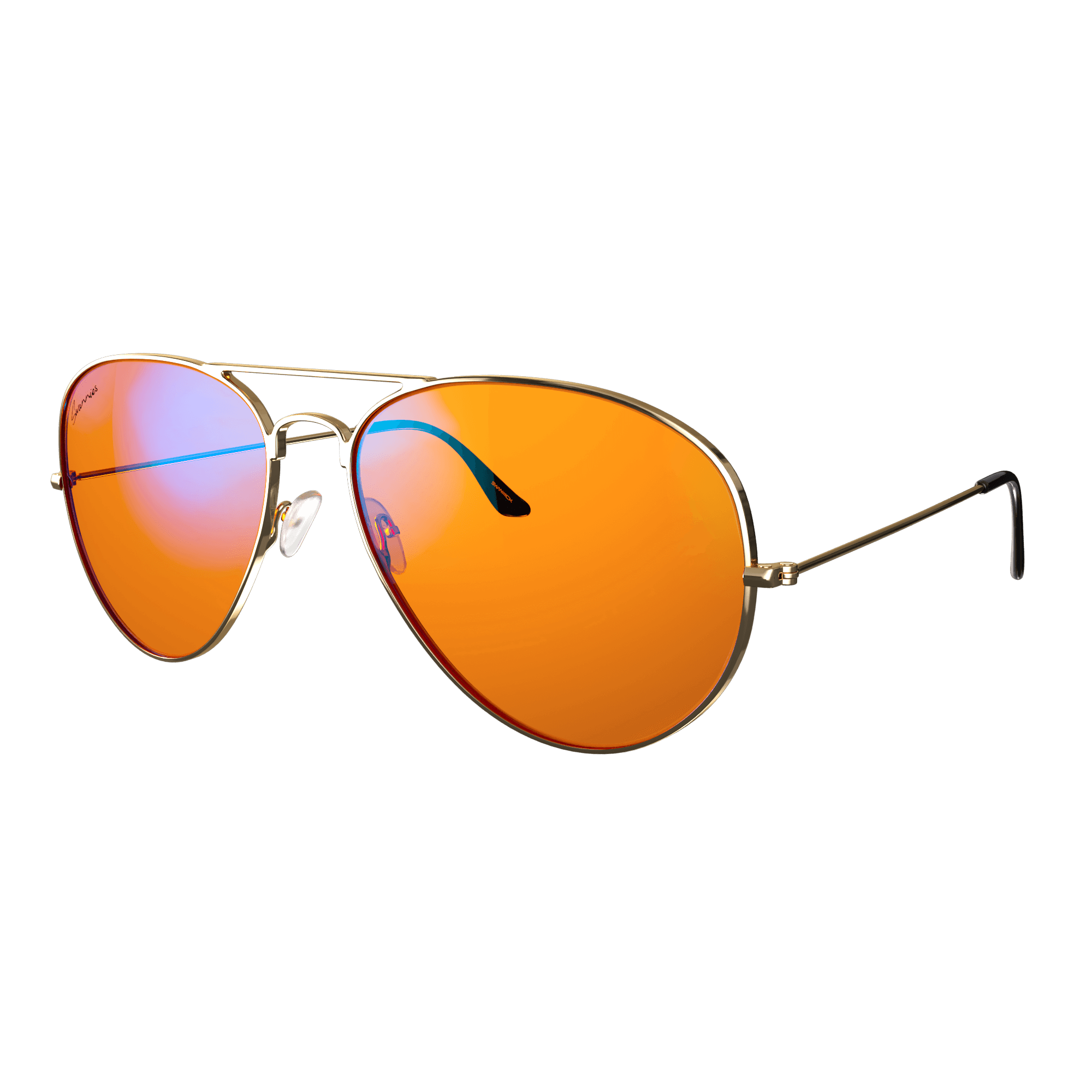 Aviator Night Swannies - Blue Light Glasses - Gold