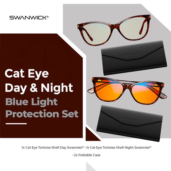 Cat Eye Swannies Bundle - Blue Light Glasses - Tortoise Shell