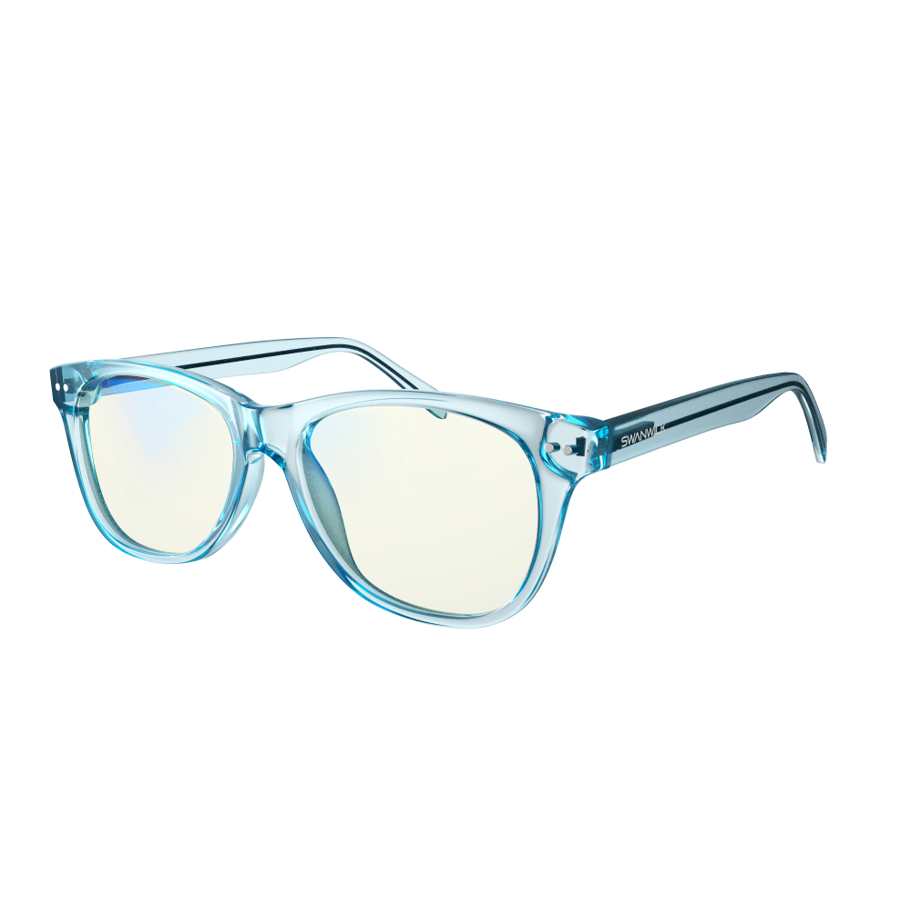 Kids Crystal Day Swannies - Clear Blue Light Glasses - Aquamarine