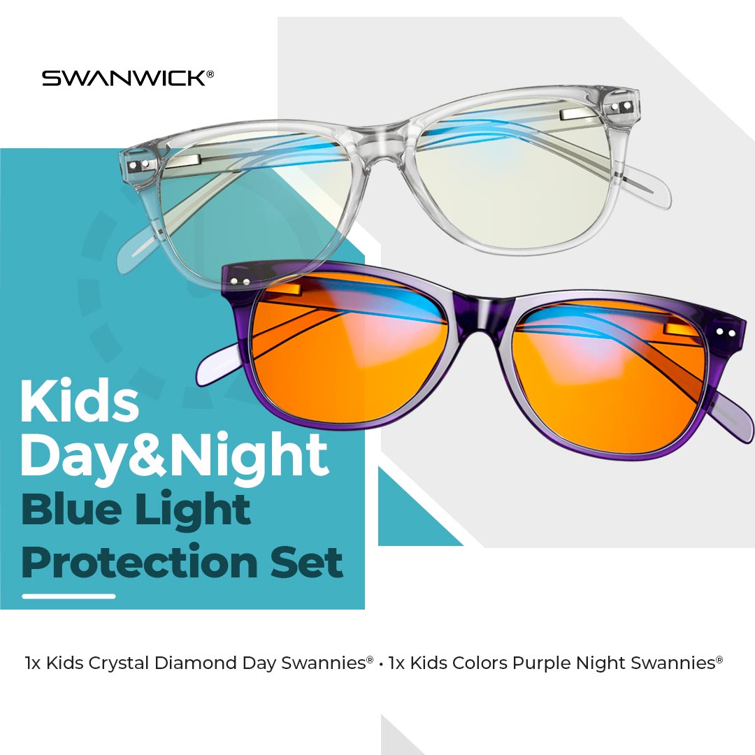 Kids Swannies Bundle - Blue Light Glasses - Diamond Day/Purple Night
