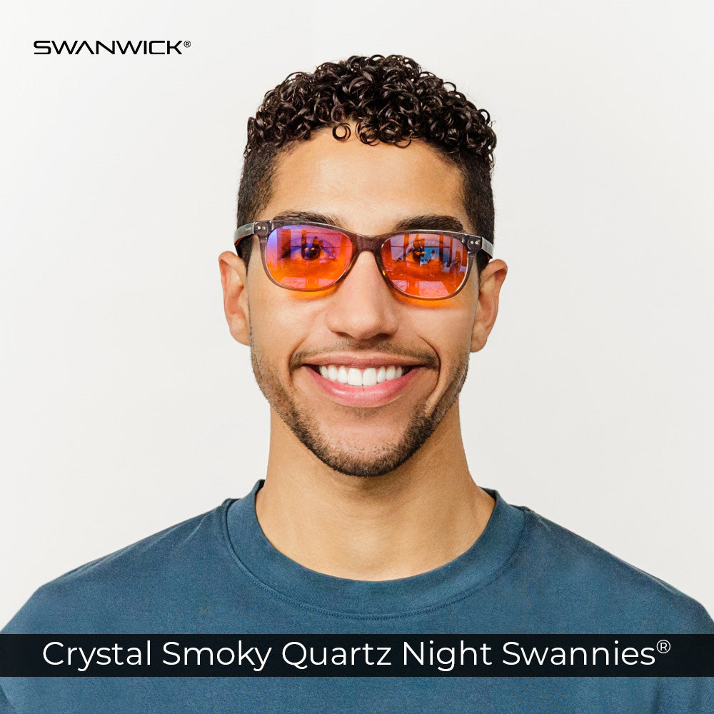 Swanwick Crystal Night Swannies - Smoky Quartz Blue Light Blocking Glasses