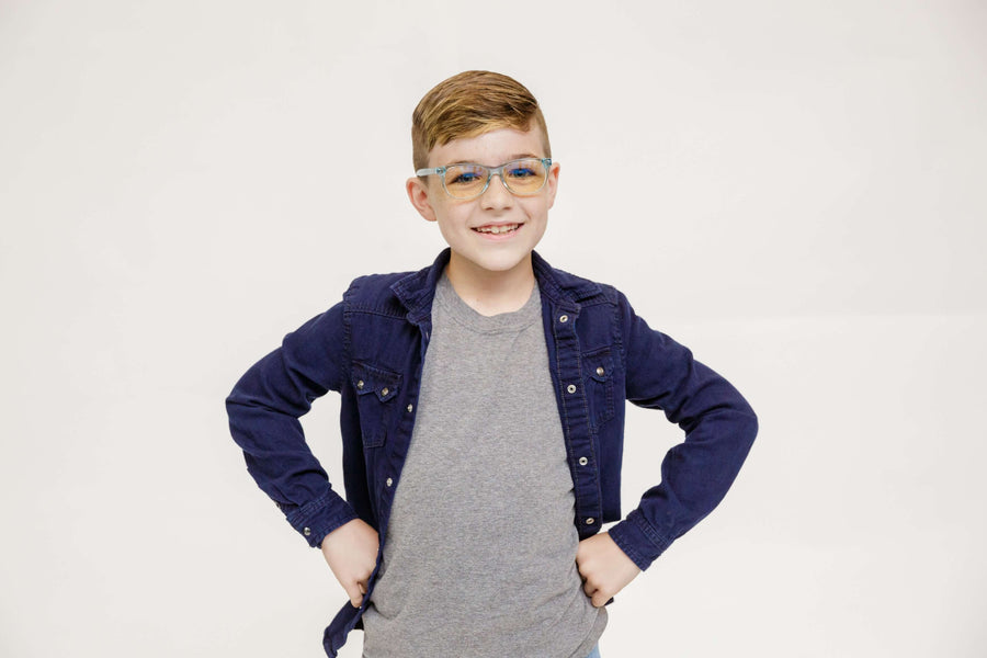 Kids Crystal Day Swannies - Clear Blue Light Glasses - Aquamarine